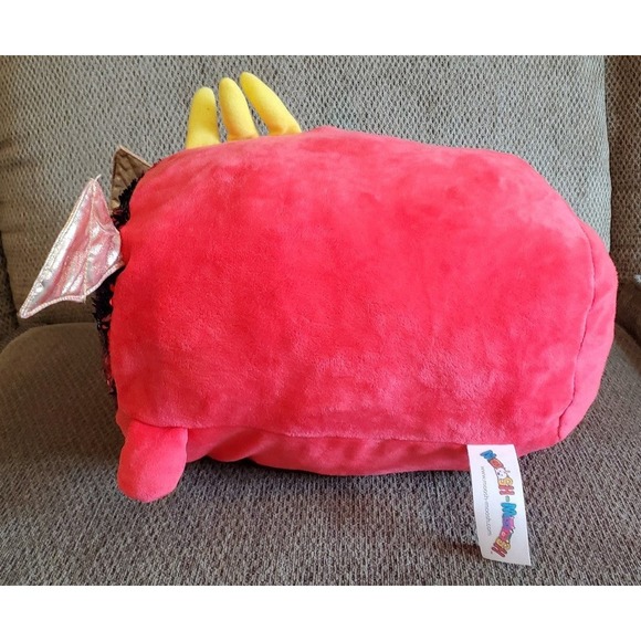 2019 Red Ash the Dragon Sequin Faced Moosh-moosh Stuffed Animal Plush Toy #3900 - Picture 3 of 12